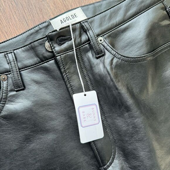 Agolde Recycled Leather 90’s Pinch Waist NWT 30 - Picture 5 of 17